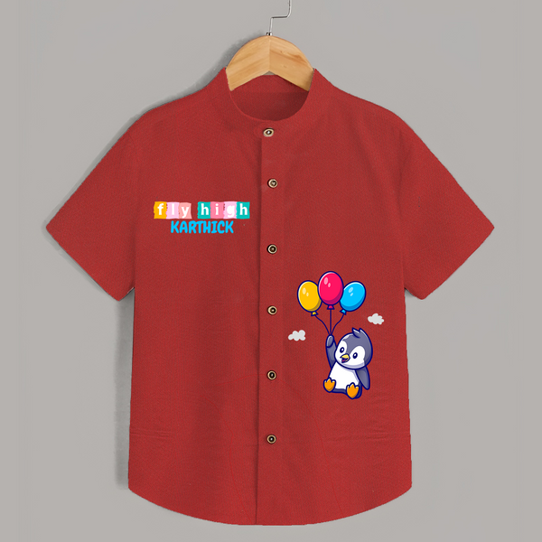 Fly High Shirt | Personalized Shirt for Little Dreamers and Achievers - RED - 0 - 6 Months Old (Chest 23")