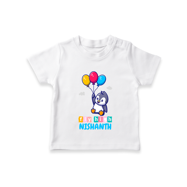 Fly High T-shirt | Personalized Baby T-shirt for Dreamers and Doers - WHITE - 0-5 Months Old (Chest 17")
