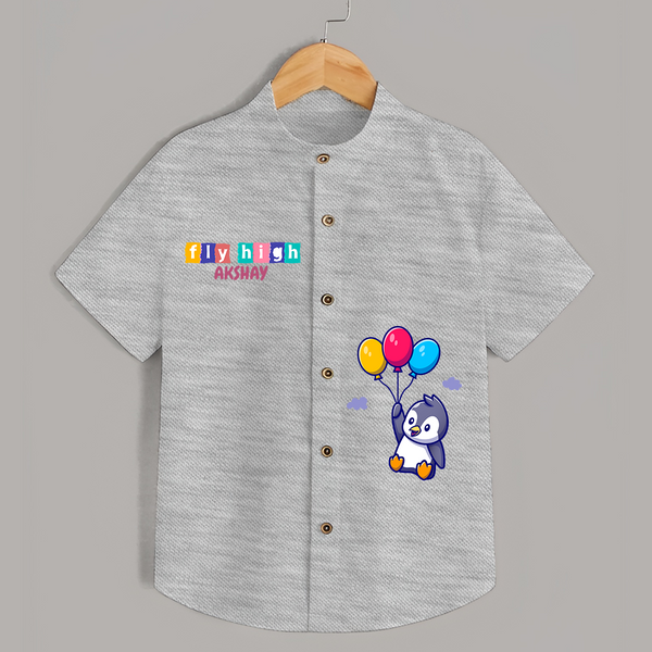 Fly High Shirt | Personalized Shirt for Little Dreamers and Achievers - GREY - 0 - 6 Months Old (Chest 23")