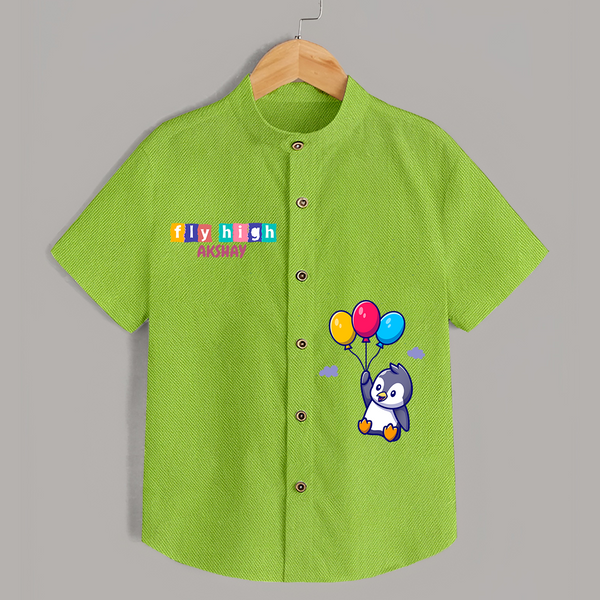 Fly High Shirt | Personalized Shirt for Little Dreamers and Achievers - LIME GREEN - 0 - 6 Months Old (Chest 23")