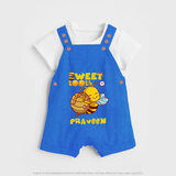 Sweet Tooth Dungaree Set | Custom Baby Dungaree Set for Candy Lovers - COBALT BLUE - 0 - 5 Months Old (Chest 18")