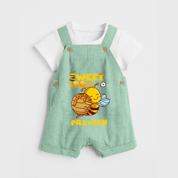Sweet Tooth Dungaree Set | Custom Baby Dungaree Set for Candy Lovers - MINT GREEN - 0 - 5 Months Old (Chest 18")