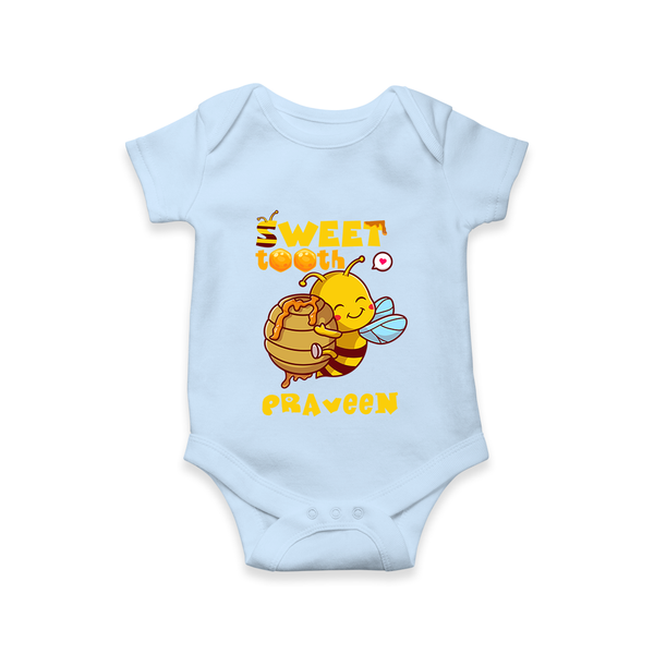 Sweet Tooth Romper/onesie | Custom Baby Romper/onesie for Candy Lovers - BABY BLUE - New Born (Chest 14")