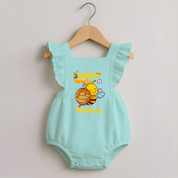 Sweet Tooth Romper Frock | Custom Baby Romper Frock for Candy Lovers - MINT GREEN - 0 - 3 Months Old (Chest 19")