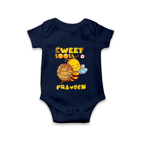 Sweet Tooth Romper/onesie | Custom Baby Romper/onesie for Candy Lovers - NAVY BLUE - New Born (Chest 14")