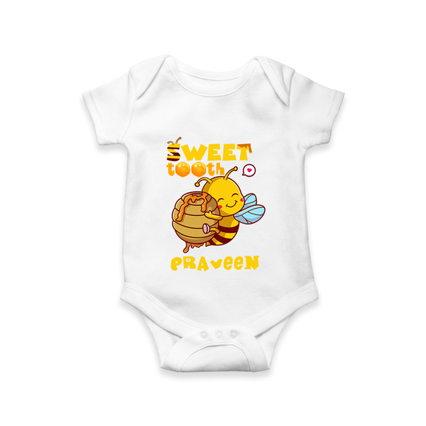 Sweet Tooth Romper/onesie | Custom Baby Romper/onesie for Candy Lovers - WHITE - New Born (Chest 14")
