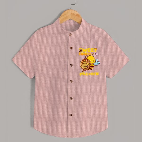 Sweet Tooth Shirt | Custom Baby Shirt for Candy Lovers - PEACH - 0 - 6 Months Old (Chest 23")