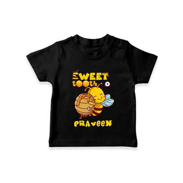 Sweet Tooth T-shirt | Custom Baby T-shirt for Candy Lovers - BLACK - 0-5 Months Old (Chest 17")