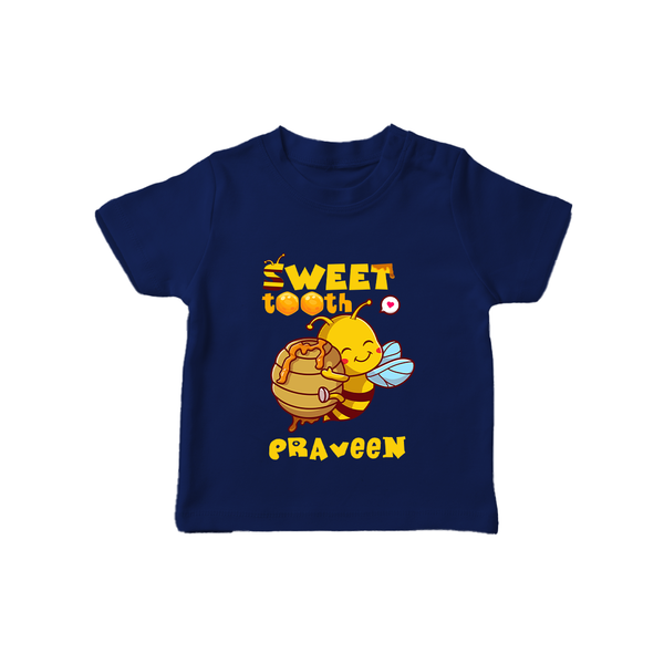 Sweet Tooth T-shirt | Custom Baby T-shirt for Candy Lovers - NAVY BLUE - 0-5 Months Old (Chest 17")