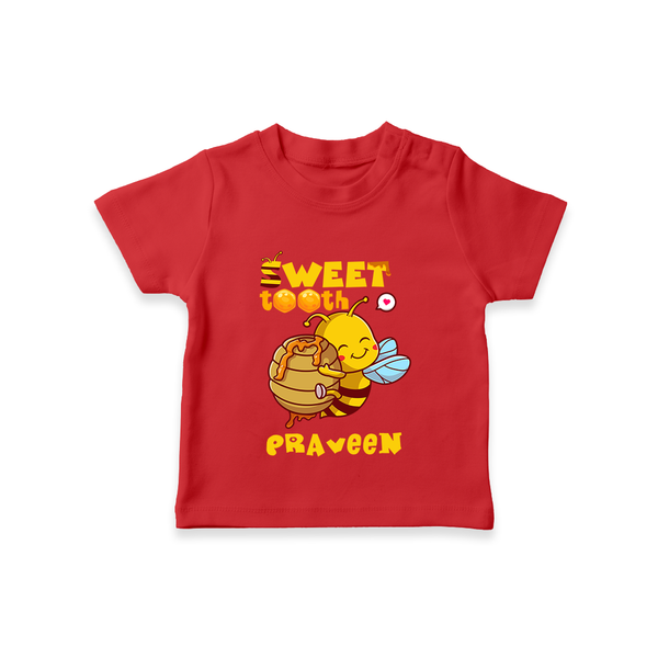 Sweet Tooth T-shirt | Custom Baby T-shirt for Candy Lovers - RED - 0-5 Months Old (Chest 17")