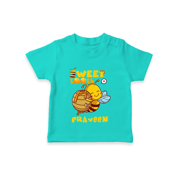 Sweet Tooth T-shirt | Custom Baby T-shirt for Candy Lovers - TEAL - 0-5 Months Old (Chest 17")
