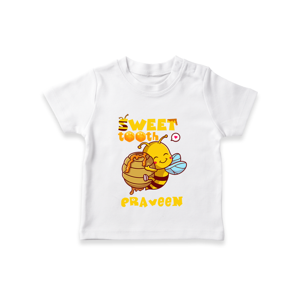 Sweet Tooth T-shirt | Custom Baby T-shirt for Candy Lovers - WHITE - 0-5 Months Old (Chest 17")