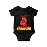 Mom and Dad's Treasure Romper/onesie | Personalized Baby Romper/onesie for Cherished Kids - BLACK - New Born (Chest 14")
