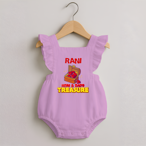 Mom and Dad's Treasure Romper Frock | Personalized Baby Romper Frock for Cherished Kids - BABY PINK - 0 - 3 Months Old (Chest 19")