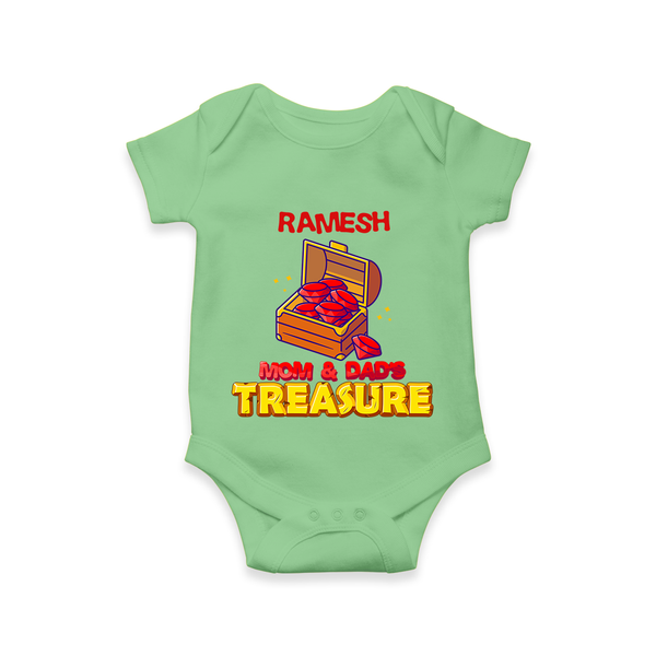 Mom and Dad's Treasure Romper/onesie | Personalized Baby Romper/onesie for Cherished Kids - GREEN - New Born (Chest 14")