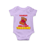 Mom and Dad's Treasure Romper/onesie | Personalized Baby Romper/onesie for Cherished Kids - LILAC - New Born (Chest 14")