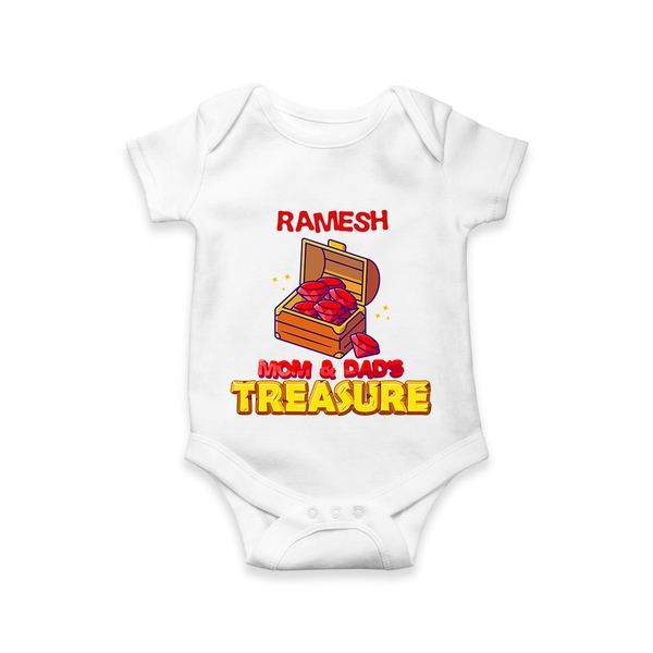 Mom and Dad's Treasure Romper/onesie | Personalized Baby Romper/onesie for Cherished Kids - WHITE - New Born (Chest 14")