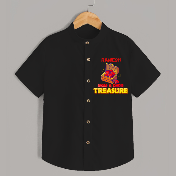 Mom and Dad's Treasure Shirt | Personalized Baby Shirt for Cherished Kids - BLACK - 0 - 6 Months Old (Chest 23")