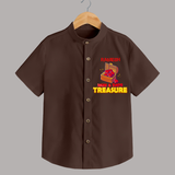Mom and Dad's Treasure Shirt | Personalized Baby Shirt for Cherished Kids - CHOCOLATE BROWN - 0 - 6 Months Old (Chest 23")