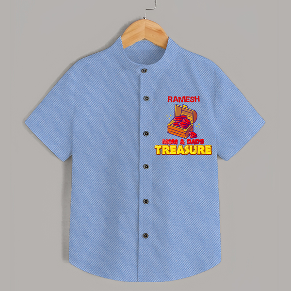 Mom and Dad's Treasure Shirt | Personalized Baby Shirt for Cherished Kids - SKY BLUE - 0 - 6 Months Old (Chest 23")