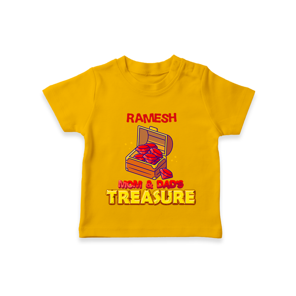Mom and Dad's Treasure T-shirt | Personalized Baby T-shirt for Cherished Kids - CHROME YELLOW - 0-5 Months Old (Chest 17")