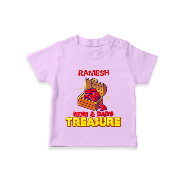 Mom and Dad's Treasure T-shirt | Personalized Baby T-shirt for Cherished Kids - LILAC - 0-5 Months Old (Chest 17")