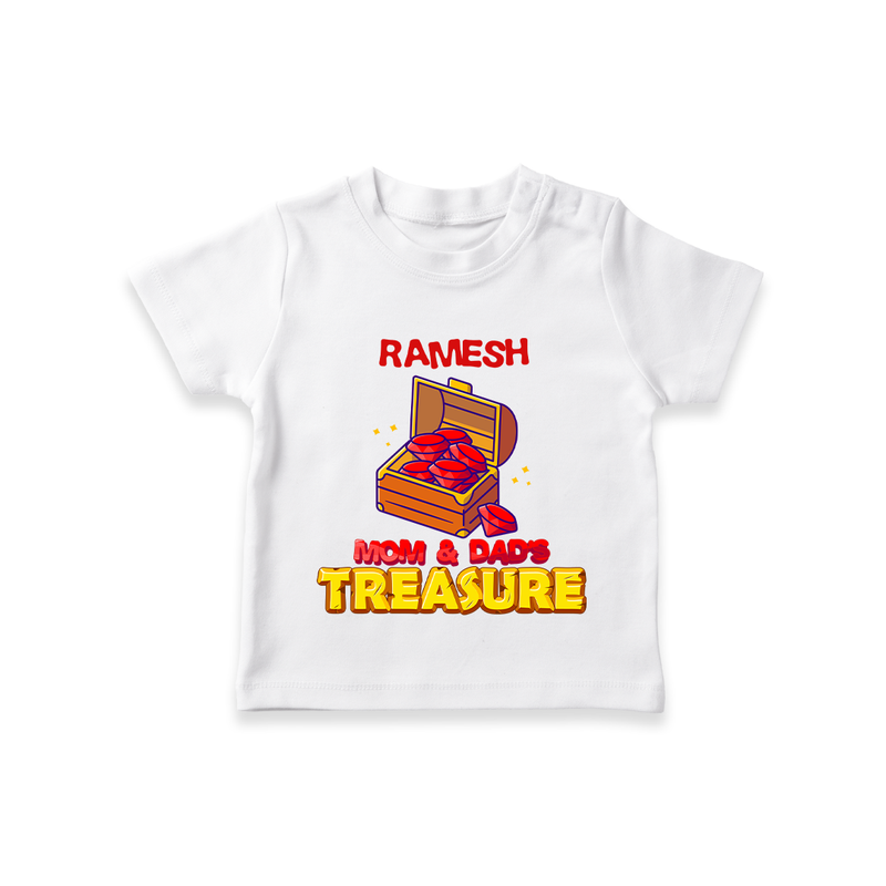 Mom and Dad's Treasure T-shirt | Personalized Baby T-shirt for Cherished Kids - WHITE - 0-5 Months Old (Chest 17")