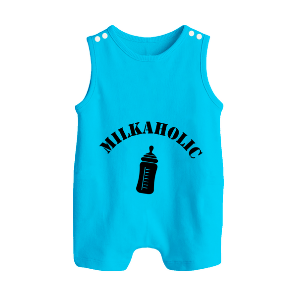 Milkaholic Romper Suit | Personalized Baby Romper Suit for Milk Lovers - SKY BLUE - 0 - 5 Months Old (Chest 18")
