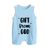 Gift From God Romper Suit | Custom Baby Romper Suit for Your Little Miracle - BABY BLUE - 0 - 5 Months Old (Chest 18")