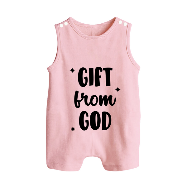 Gift From God Romper Suit | Custom Baby Romper Suit for Your Little Miracle - BABY PINK - 0 - 5 Months Old (Chest 18")