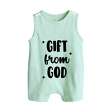 Gift From God Romper Suit | Custom Baby Romper Suit for Your Little Miracle - MINT GREEN - 0 - 5 Months Old (Chest 18")