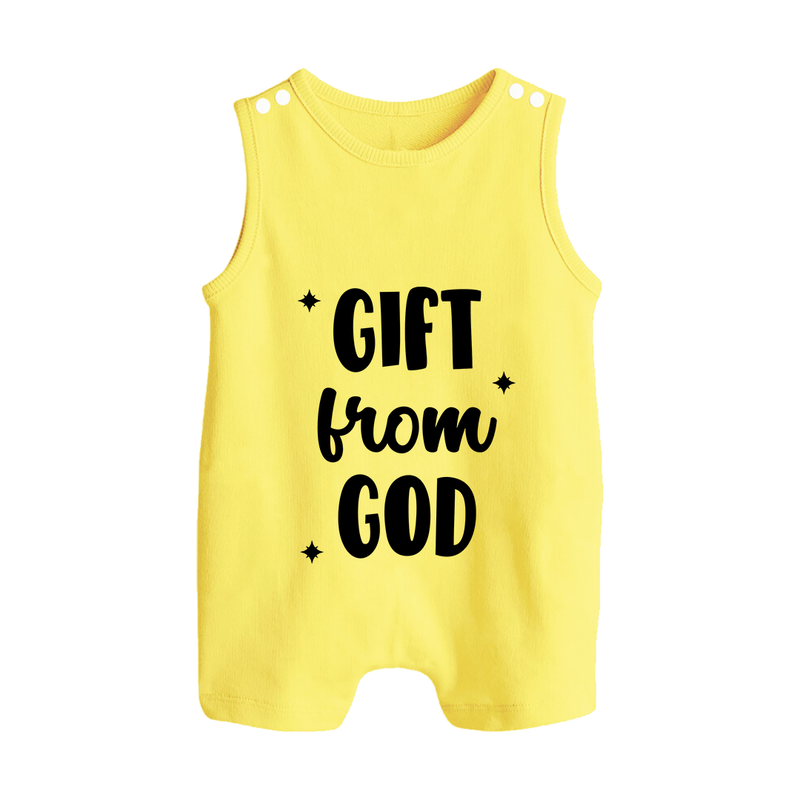 Gift From God Romper Suit | Custom Baby Romper Suit for Your Little Miracle - PASTEL YELLOW - 0 - 5 Months Old (Chest 18")