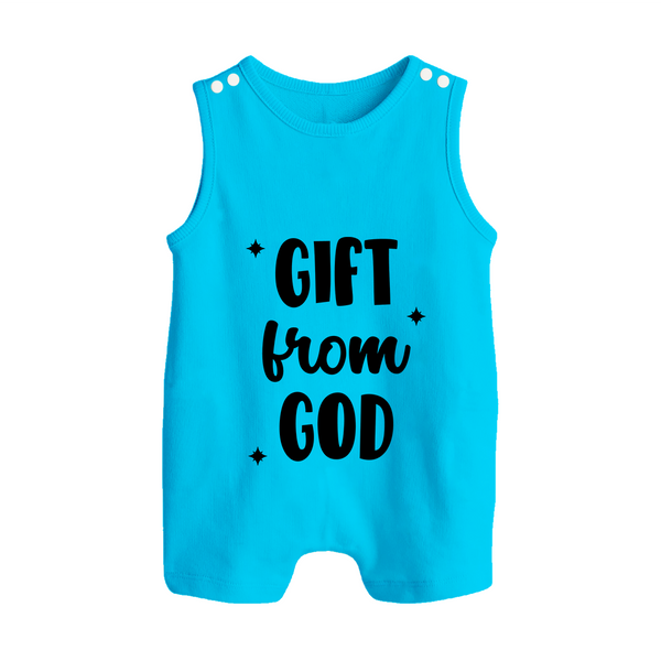 Gift From God Romper Suit | Custom Baby Romper Suit for Your Little Miracle - SKY BLUE - 0 - 5 Months Old (Chest 18")