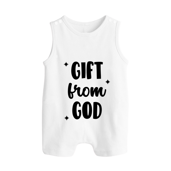 Gift From God Romper Suit | Custom Baby Romper Suit for Your Little Miracle - WHITE - 0 - 5 Months Old (Chest 18")