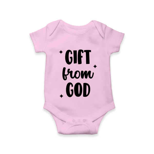 Gift From God Romper | Custom Baby Romper for Your Little Miracle - BABY PINK - New Born (Chest 14")