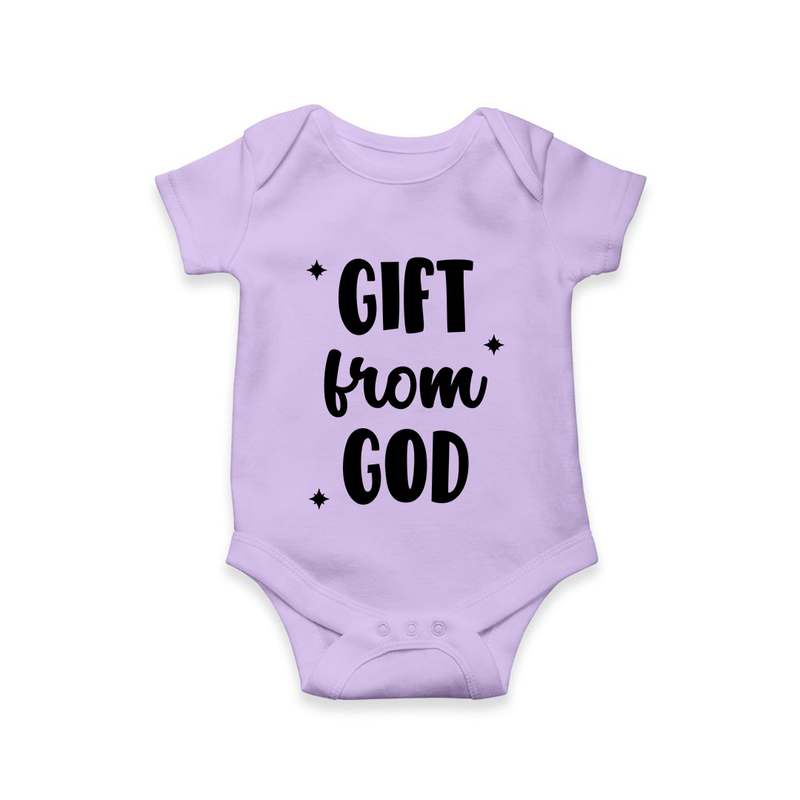 Gift From God Romper | Custom Baby Romper for Your Little Miracle - LILAC - New Born (Chest 14")