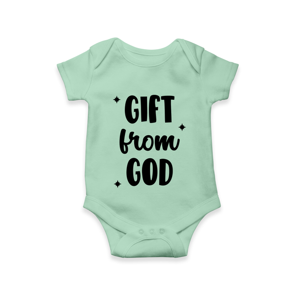 Gift From God Romper | Custom Baby Romper for Your Little Miracle - MINT GREEN - New Born (Chest 14")
