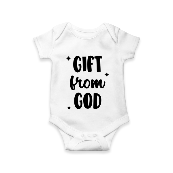 Gift From God Romper | Custom Baby Romper for Your Little Miracle - WHITE - New Born (Chest 14")