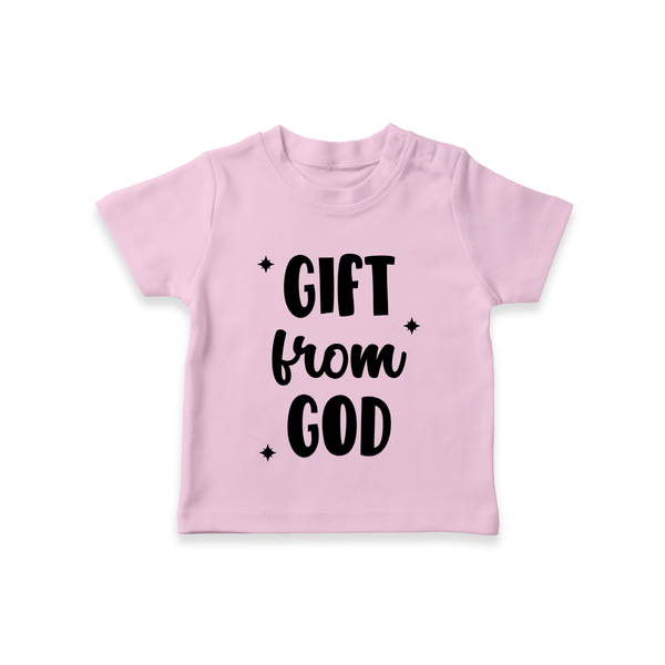 Gift From God TShirt | Custom Baby TShirt for Your Little Miracle - BABY PINK - 0-5 Months Old (Chest 17")