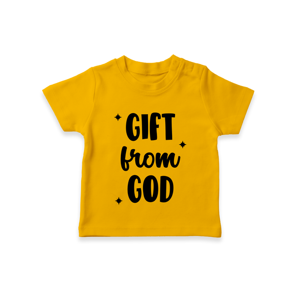 Gift From God TShirt | Custom Baby TShirt for Your Little Miracle - CHROME YELLOW - 0-5 Months Old (Chest 17")