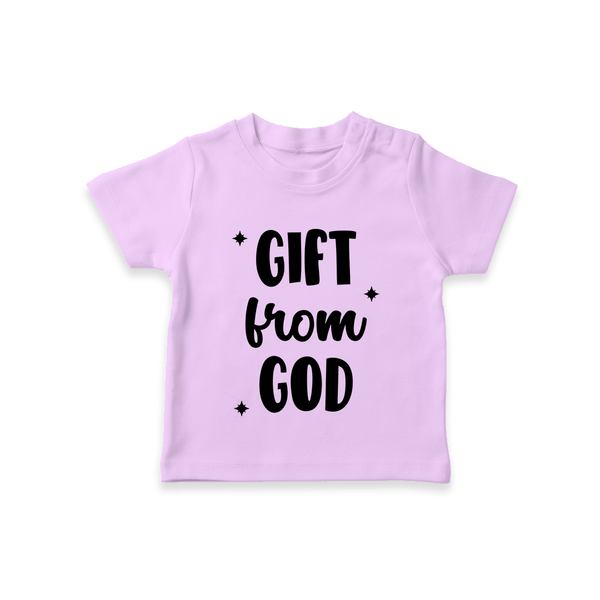 Gift From God TShirt | Custom Baby TShirt for Your Little Miracle - LILAC - 0-5 Months Old (Chest 17")