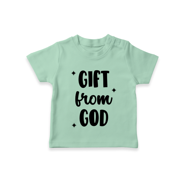 Gift From God TShirt | Custom Baby TShirt for Your Little Miracle - MINT GREEN - 0-5 Months Old (Chest 17")