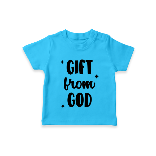 Gift From God TShirt | Custom Baby TShirt for Your Little Miracle - SKY BLUE - 0-5 Months Old (Chest 17")