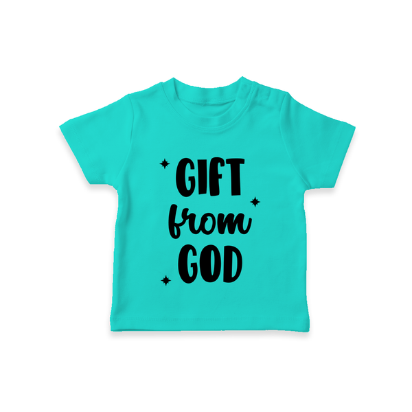 Gift From God TShirt | Custom Baby TShirt for Your Little Miracle - TEAL - 0-5 Months Old (Chest 17")