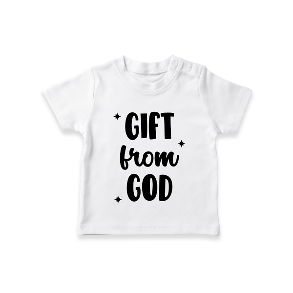 Gift From God TShirt | Custom Baby TShirt for Your Little Miracle - WHITE - 0-5 Months Old (Chest 17")