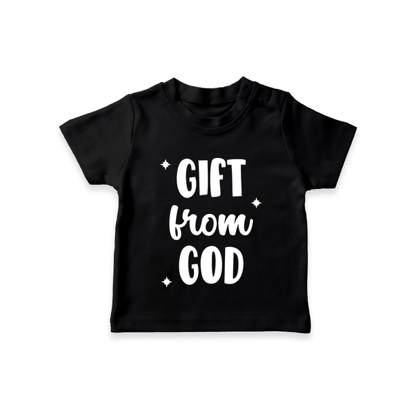 Gift From God TShirt | Custom Baby TShirt for Your Little Miracle - BLACK - 0-5 Months Old (Chest 17")
