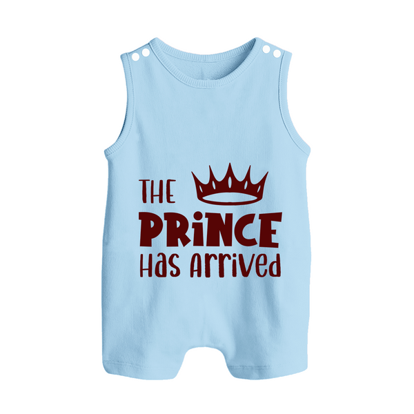 The Prince Has Arrived Romper Suit | Custom Baby Romper Suit for Your Little Prince - BABY BLUE - 0 - 5 Months Old (Chest 18")
