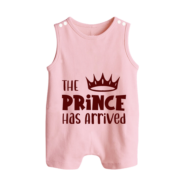 The Prince Has Arrived Romper Suit | Custom Baby Romper Suit for Your Little Prince - BABY PINK - 0 - 5 Months Old (Chest 18")