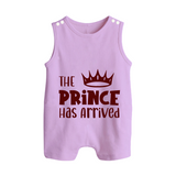 The Prince Has Arrived Romper Suit | Custom Baby Romper Suit for Your Little Prince - LILAC - 0 - 5 Months Old (Chest 18")