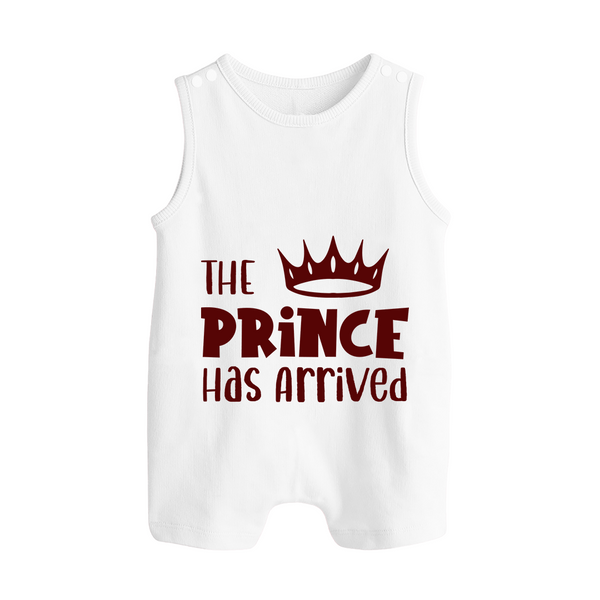 The Prince Has Arrived Romper Suit | Custom Baby Romper Suit for Your Little Prince - WHITE - 0 - 5 Months Old (Chest 18")